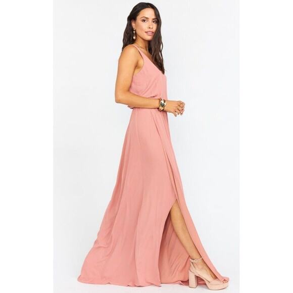 Show Me Your Mumu Small Kendall Maxi Dress Rustic Mauve Crisp NEW - Picture 1 of 9